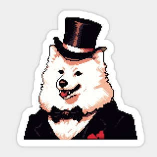 8 Bit Samoyed in a Suit Sticker